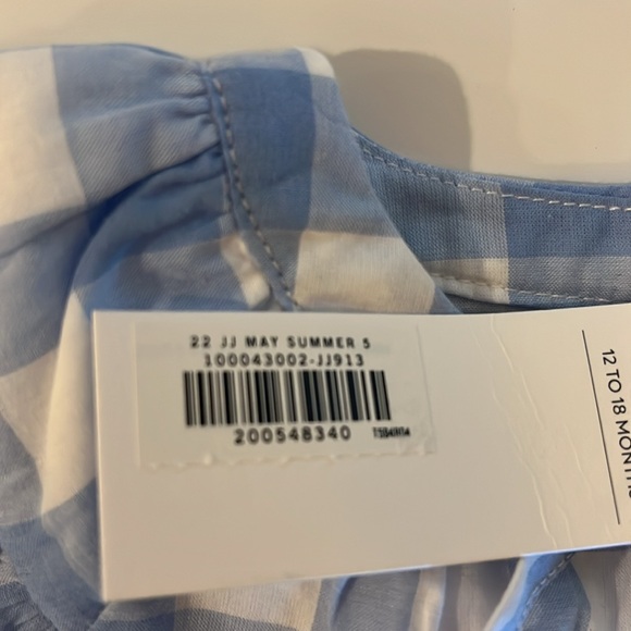 Janie and Jack, blue baby Gingham Dress. 12-18 months. - Picture 3 of 3